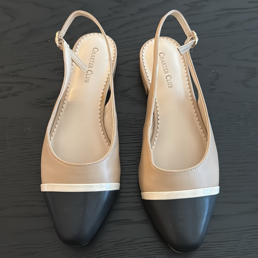 NWB Slingback Captoe Flats - Picture 2 of 6